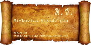 Mifkovics Viktória névjegykártya
